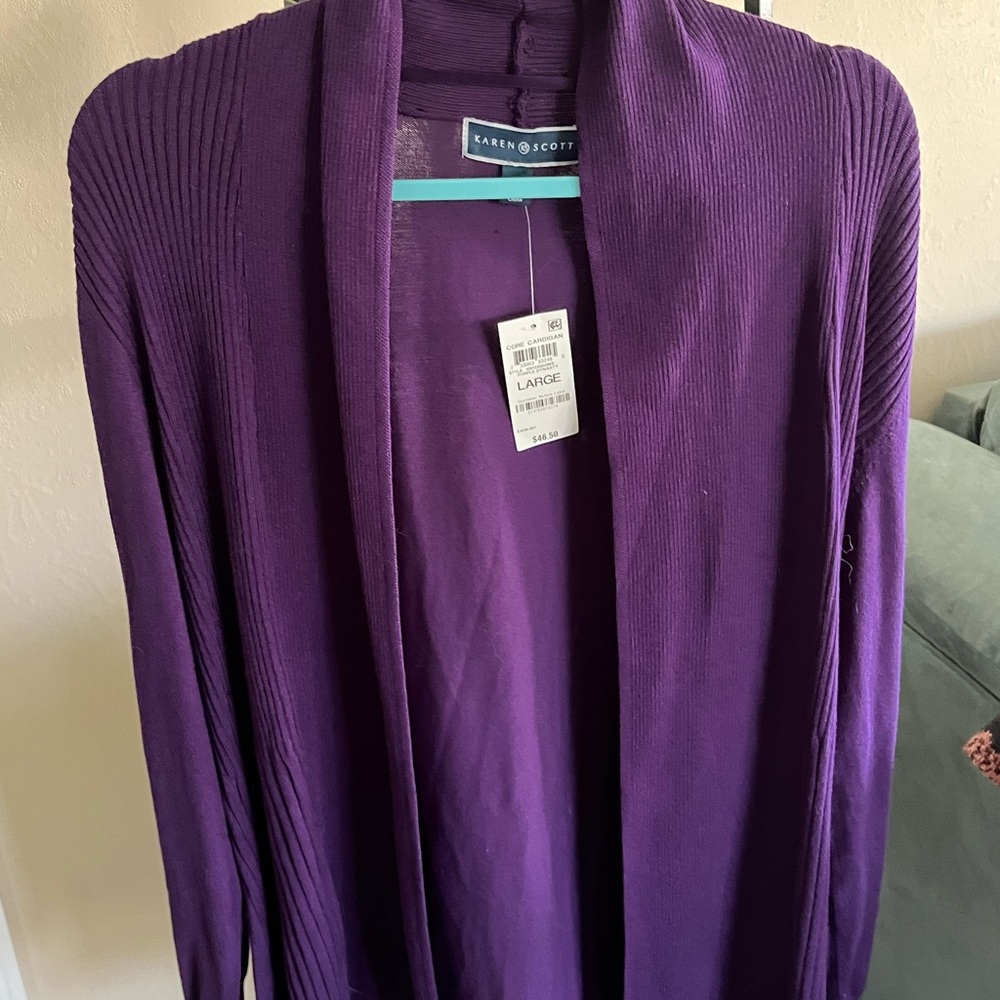 Karen Scott Purple Sweater